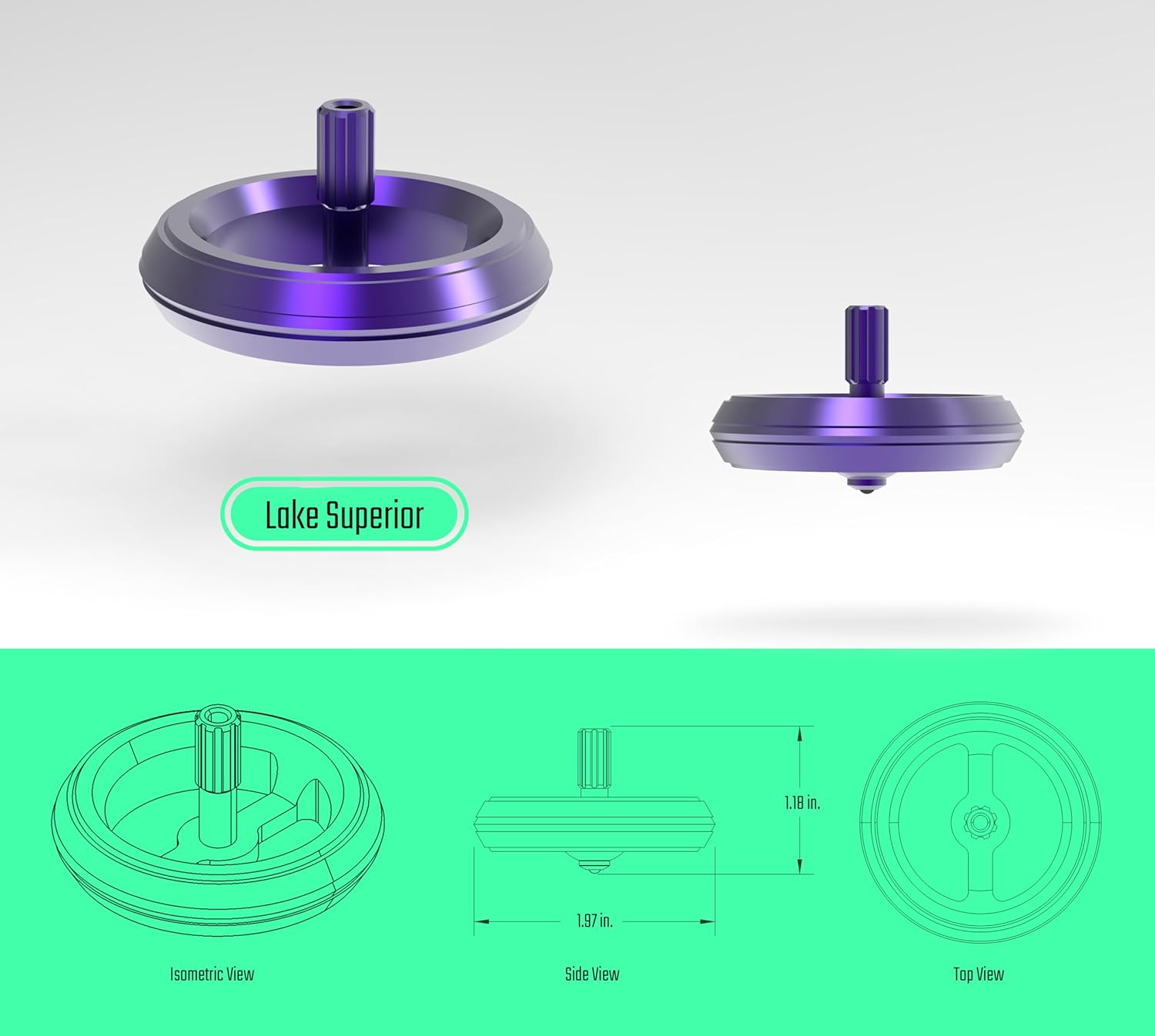 UPPER FIELD ONE【UFO】 Lake Superior Metal Spinning Top UFO Tops